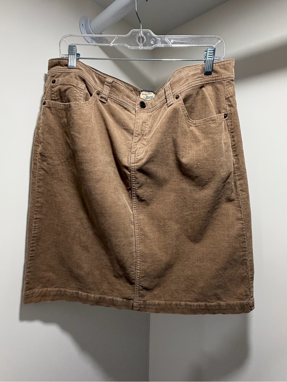 Heritage Denim by Bass Light Brown Corduroy A-Line Skirt